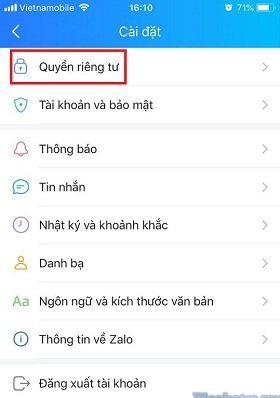 an da xem tin nhan tren zalo
