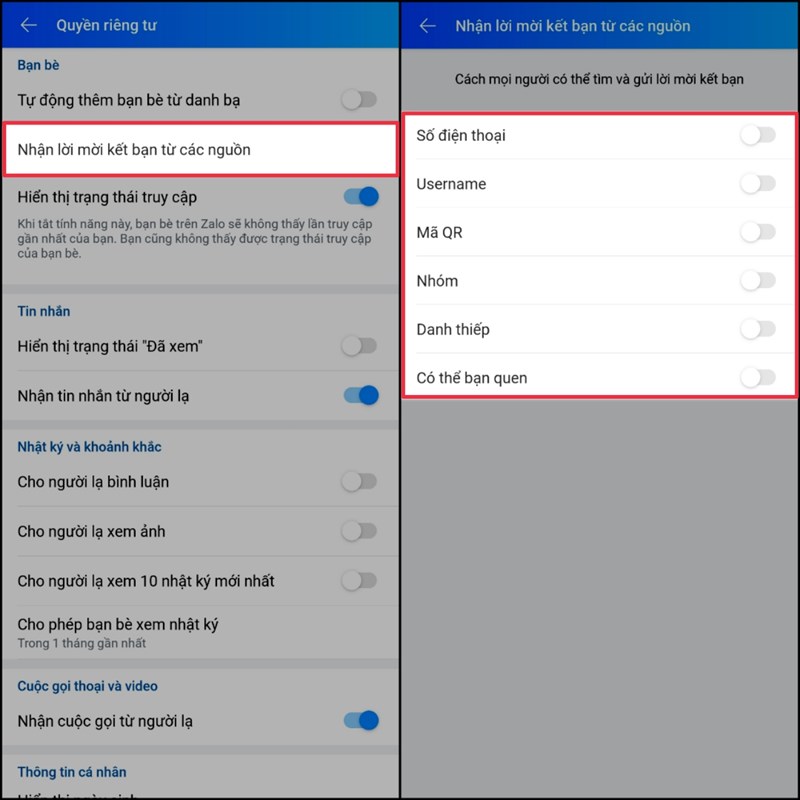 cach an tai khoan zalo