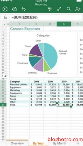 cach dung excel cho iphone