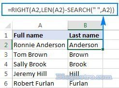 cach dung ham ham RIGHT trong excel