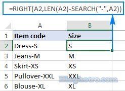 cach dung ham ham RIGHT trong excel