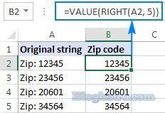 cach dung ham ham RIGHT trong excel