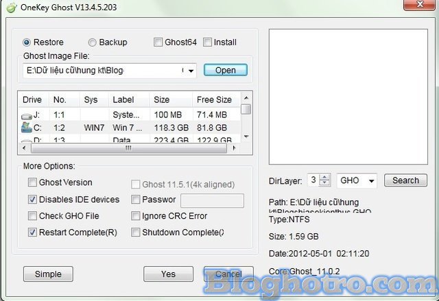 cach dung onekey ghost