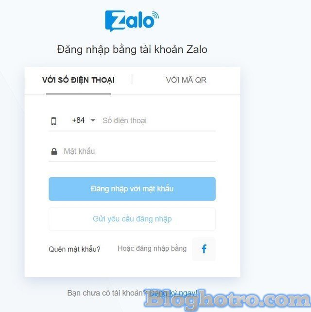 dang nhap zalo web