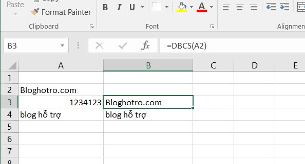ham DBCS trong Excel