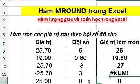 ham mround lam tron so trong excel