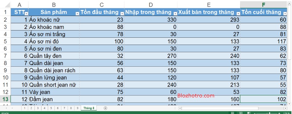 quan ly kho hang bang excel