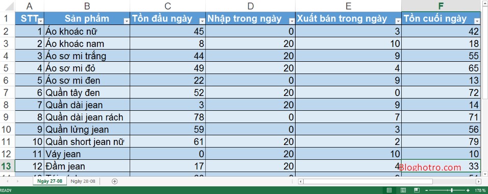 quan ly kho hang bang excel