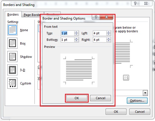 Borders and Shading Word 4
