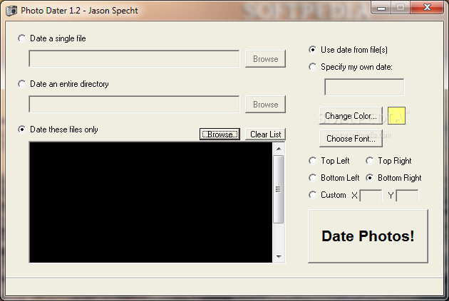 Download phần mềm Photo Dater