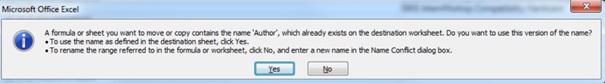 NAME CONFLICT EXCEL