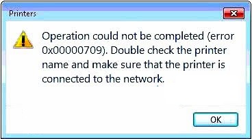 Operation could not be completed 0x000000709