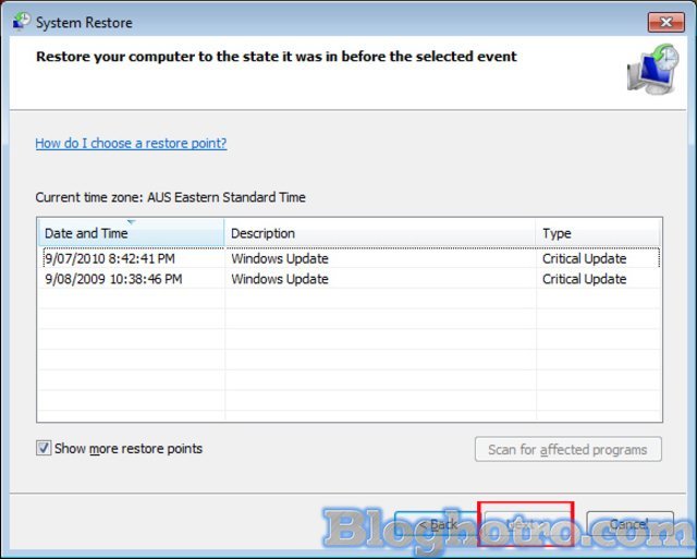 System Restore la gi 1