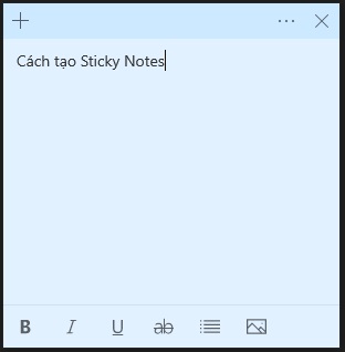 cac thao tac trong phan mem Sticky Notes 1