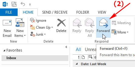 cach forward email trong outlook 1