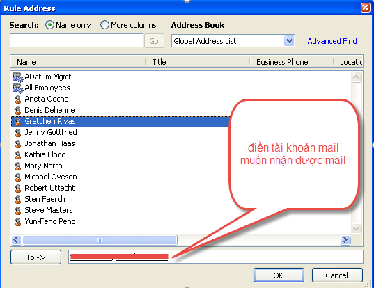 cach forward email trong outlook 8