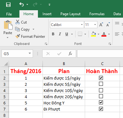 Ảnh minh hoạ: Cách tạo checklist trong excel