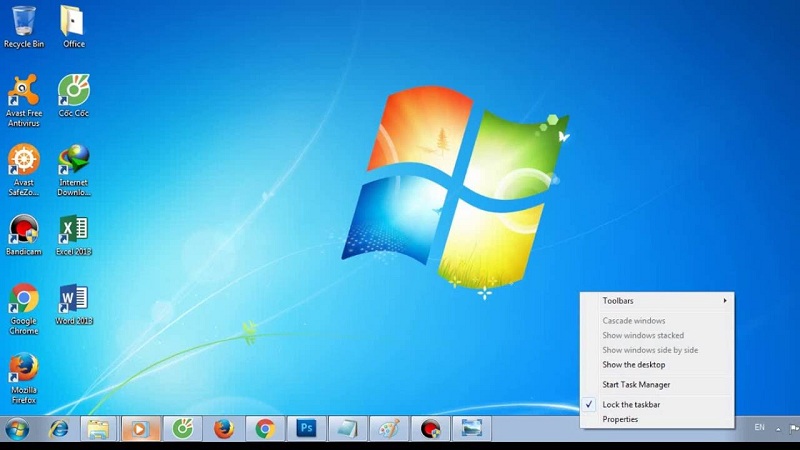 Ảnh minh hoạ: ẩn thanh taskbar win 7