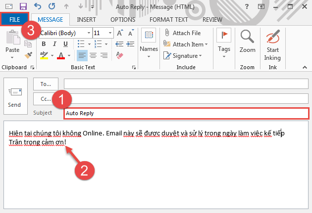Ảnh minh hoạ: Cài đặt mail tự trả lời trong outlook 1