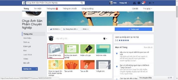 dang anh va video cung luc tren fanpage facebook