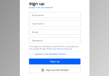 dang ky tai khoan Dropbox