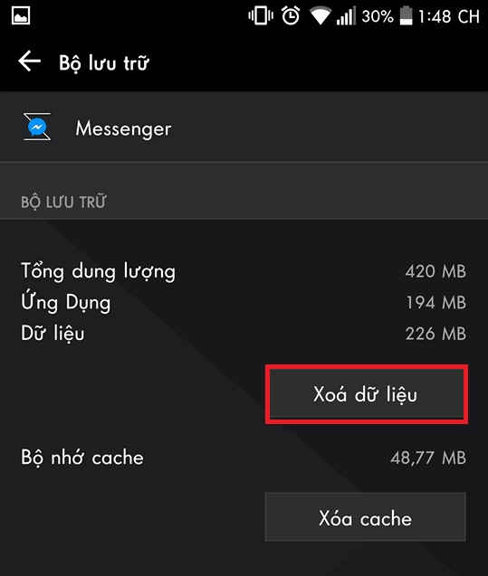 dang xuat messenger tren samsung 1