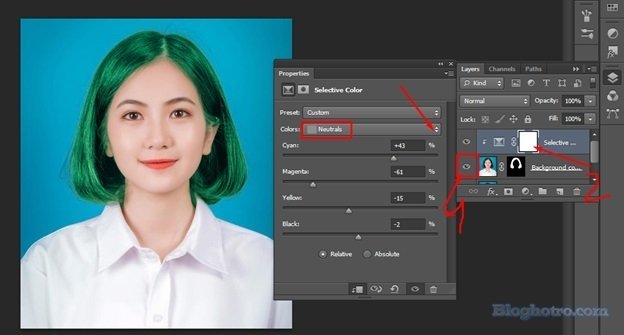 doi mau toc trong photoshop 9