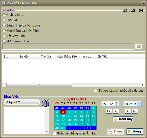 Vietnamese Calendar - Phần mềm lịch việt trên máy tính