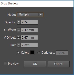 drop shadow trong AI 1