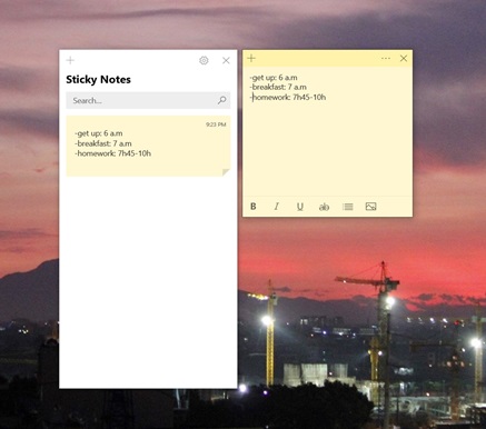 ghi chu tren desktop win 10 2
