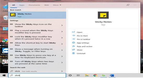ghi chu tren desktop win 10