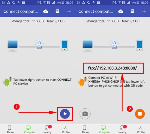 ket noi dien thoai voi may tinh qua wifi 2