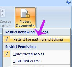khoa file word khong cho chinh sua 2