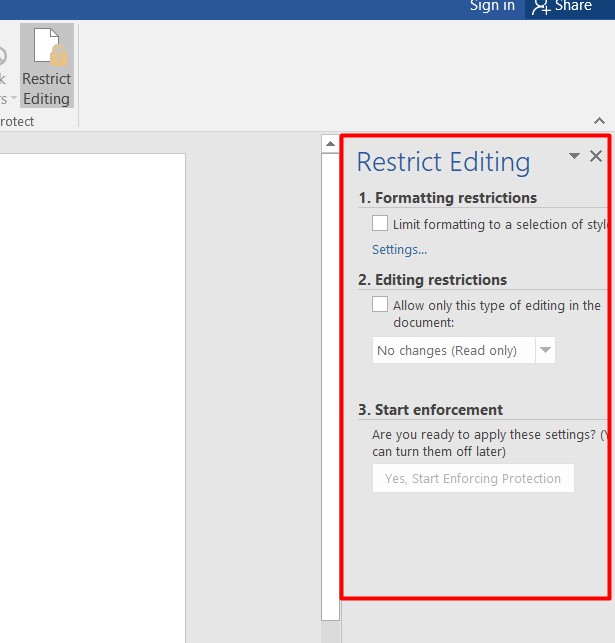 khoa file word khong cho chinh sua 6