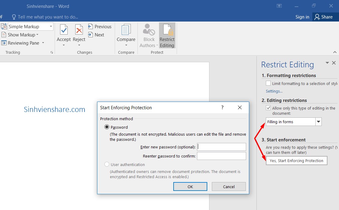 khoa file word khong cho chinh sua 7