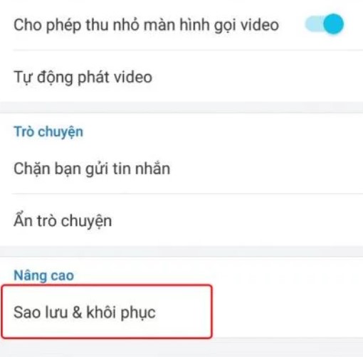 khoi phuc tin nhan zalo 2