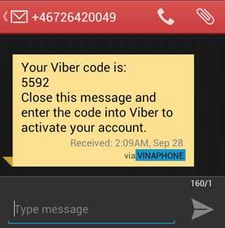 Ảnh minh hoạ: lỗi không đăng ký được viber trên điện thoại