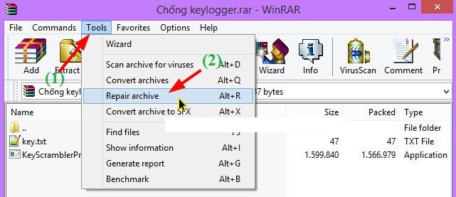 khong giai nen duoc file rar 1