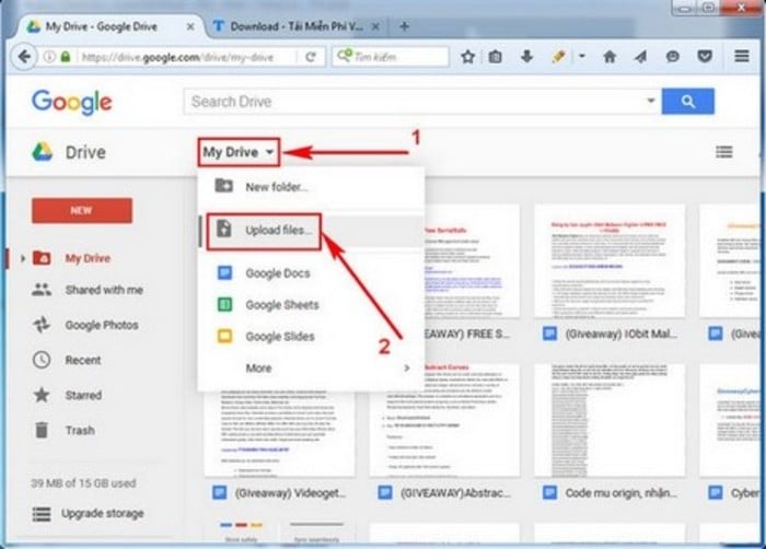 Ảnh minh hoạ: Không tải được file lên google drive bằng điện thoại (1)