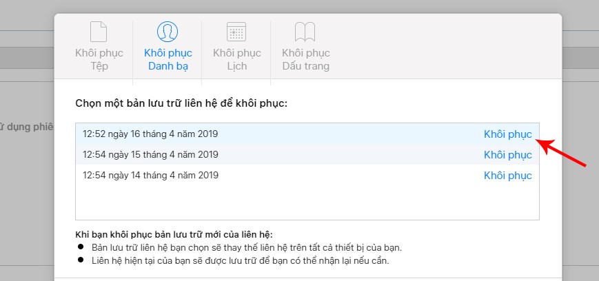 lay lai danh ba dien thoai tren iphone 5