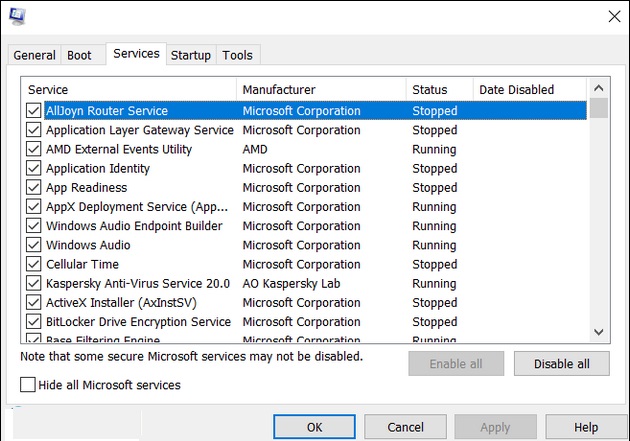 loi not responding tren windows 12