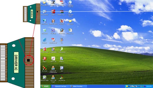 Ảnh minh hoạ: màn hình laptop bị sọc ngang nhấp nháy