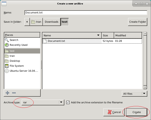 nen winrar tren linux sever 1