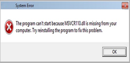 program cant start msvcr110.dll