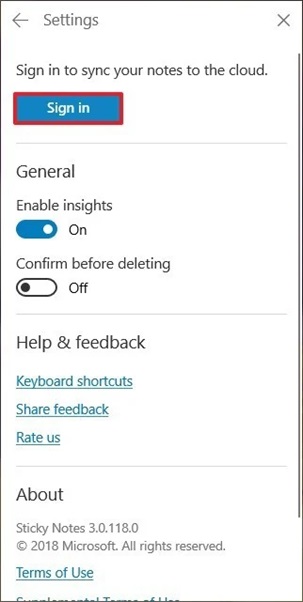 sao luu phan mem Sticky Notes 1