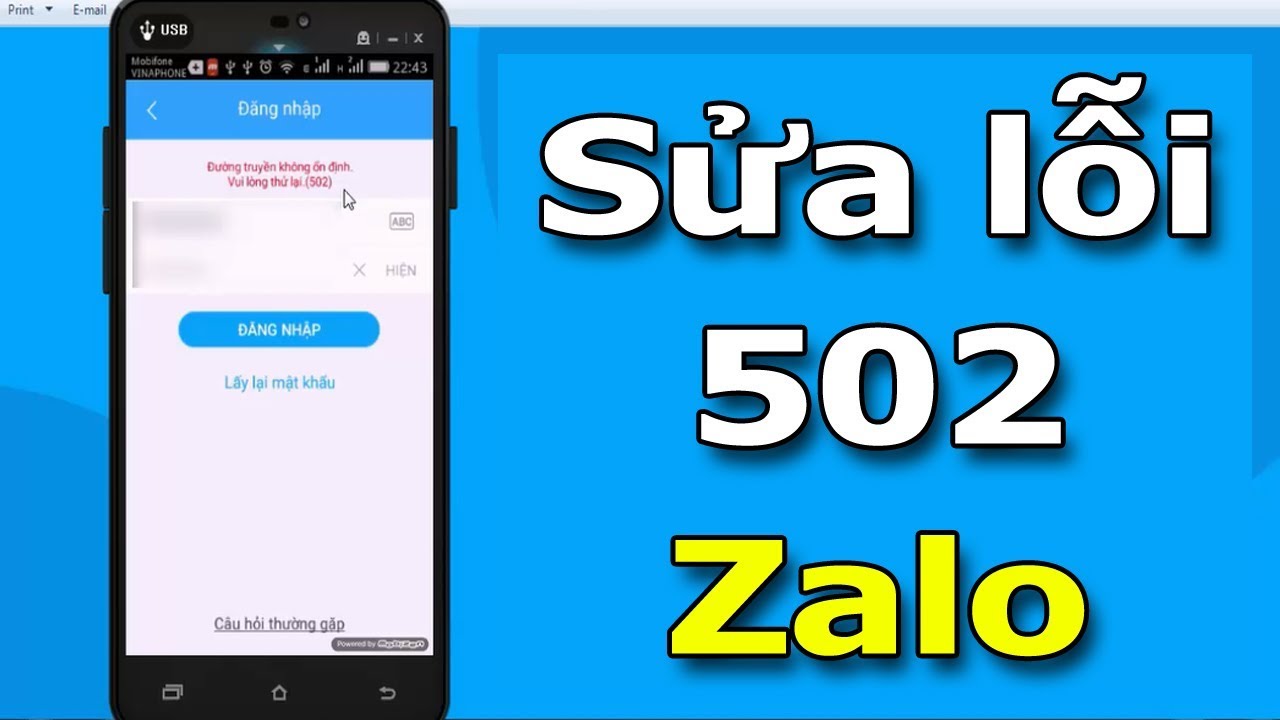 sua loi 502 zalo