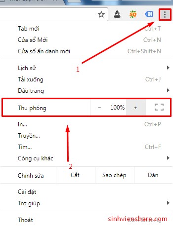 Ảnh minh hoạ: tăng/giảm kích thước phông chữ trên Chrome