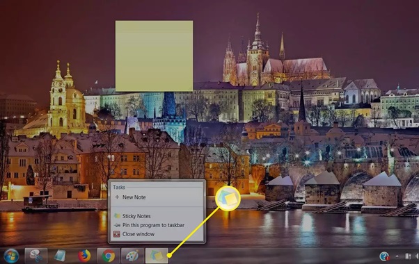 tao bieu tuong Sticky Notes 1