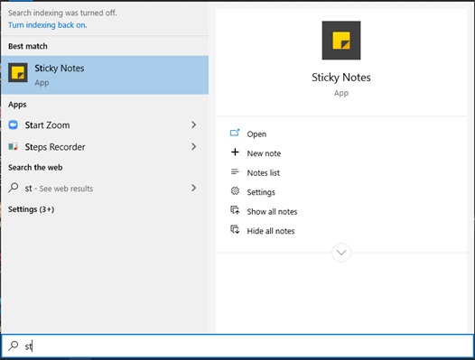 tao bieu tuong Sticky Notes