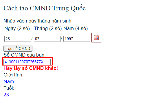 Ảnh minh hoạ: tạo CMND Trung Quốc 5